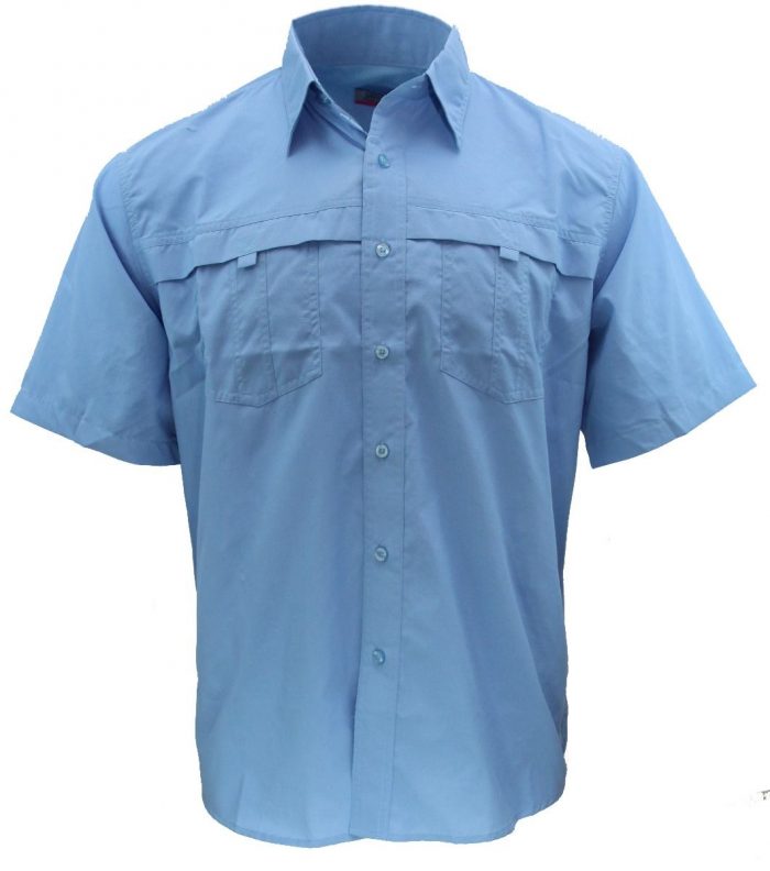 Camisa estilo columbia celeste