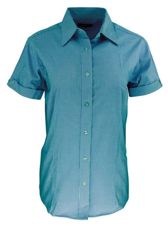 Camisa de raya para dama color verde esmeralda