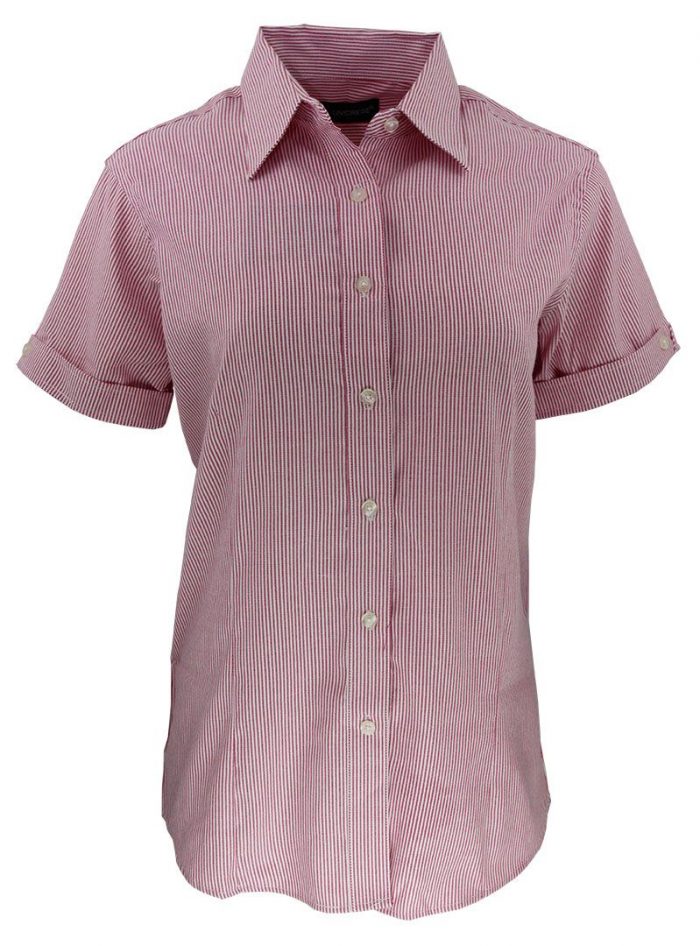 Camisa de raya para dama color fucsia