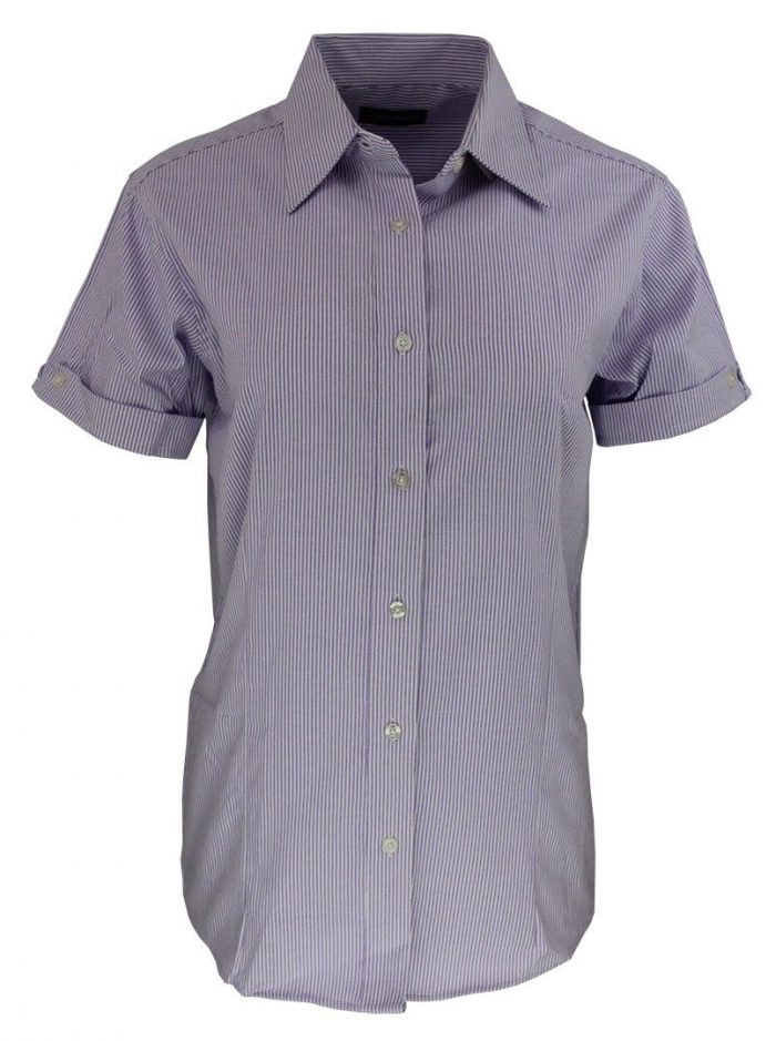 Camisa de raya para dama color purpura