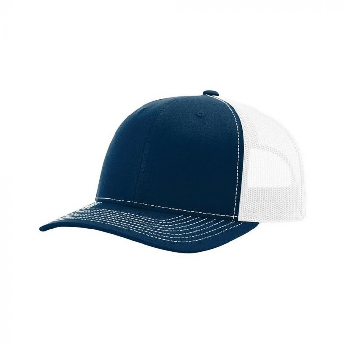 gorra richardson azul con blanco atras