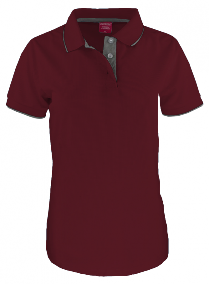 sueter polo waffit para dama en color rojo vino